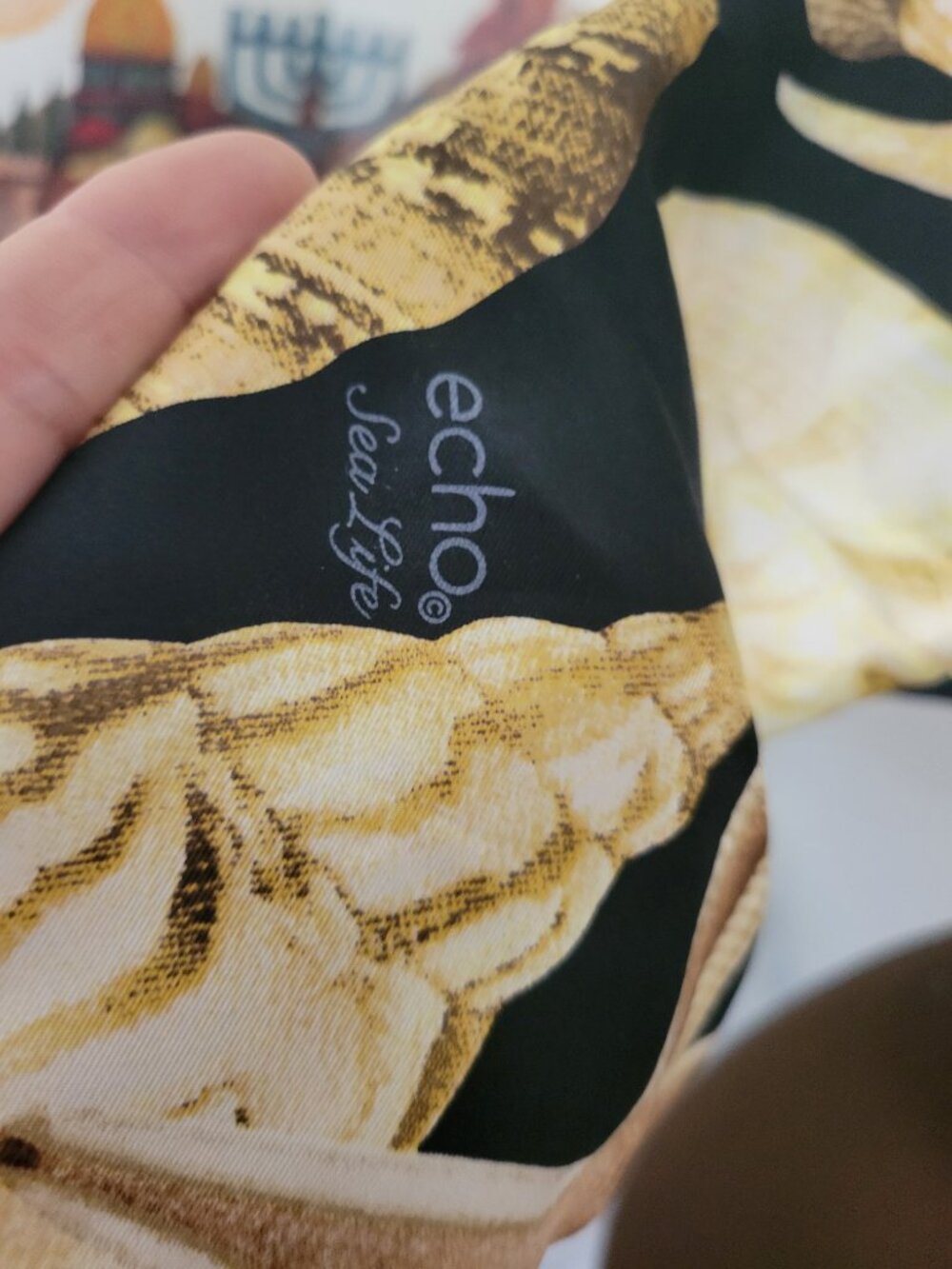 Echo 100% Silk Seashells Scarf - Picture 3 of 3